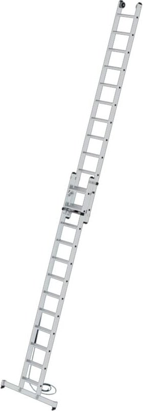 Günzburger Steigtechnik - Stufen-Seilzugleiter 2tlg. mit nivello-Traverse 2 x 12 Stufen - 040684