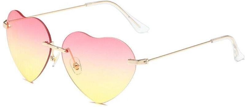 Herzförmige Sonnenbrille für Damen, polarisierter Metallrahmen, trendig, süßes Herz