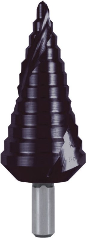 RUKO Stufenbohrer HSS-TiAlN, spiralgenutet mit Kreuzanschliff Größe Nr. 9