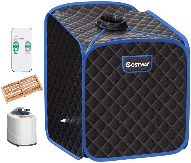 Tragbare dampfsauna spa mit stuhl fumassage roller und saugfahiger matte 9 einstellbare temperaturstufen innen spa kabin...