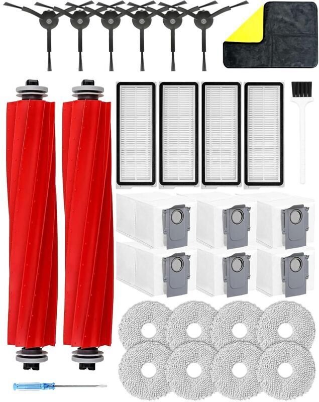 29-teiliges Zubehörset für Roborock Qrevo Pro/Qrevo maxv/Qrevo Plus/Qrevo S Saugroboter, Ersatzteile mit 2 Hauptbürsten,...
