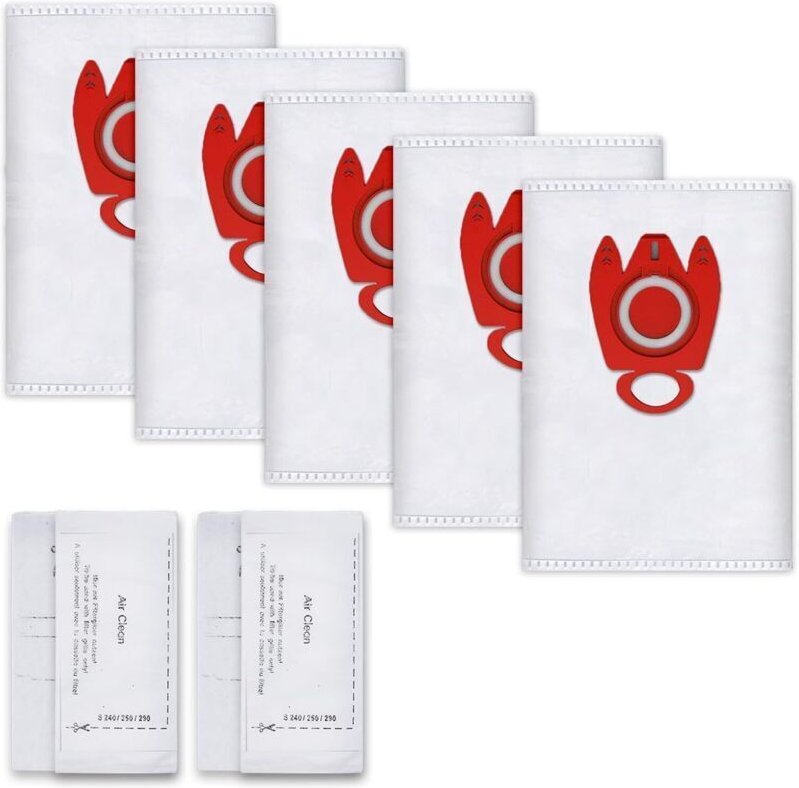 Staubsaugerbeutel für Miele FJM Compact C2 C1 Complete C1 S2 S3 S4 S5 S6 S7 3D Staubsaugerbeutel, 5 Staubbeutel mit 2 Fi...