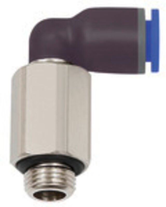 Riegler - L-Steckverschraubung »Blaue Serie« lang, drehbar, g 1/4 a., ø 4mm