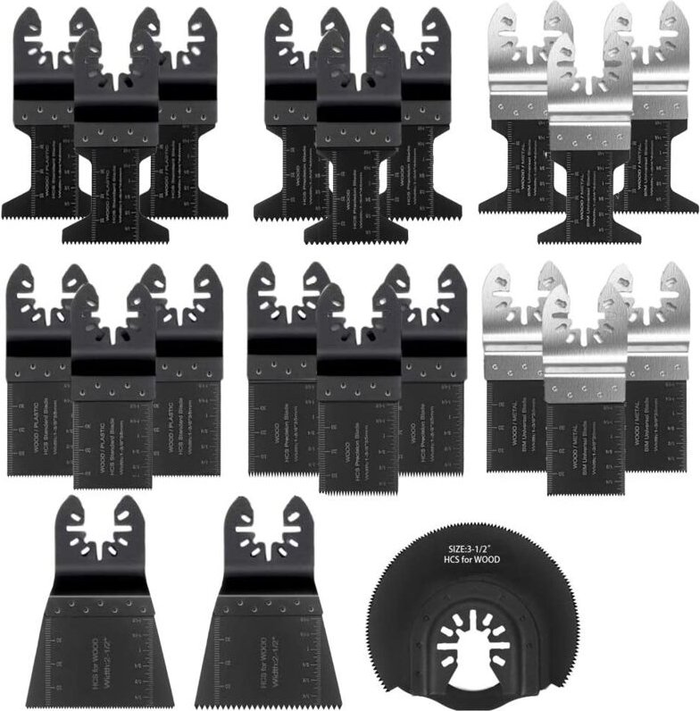 Oszillierendes Sägeblatt, 21-teiliges gemischtes Multifunktionswerkzeug-Set, mit Schnellverschluss, universellem oszilli...