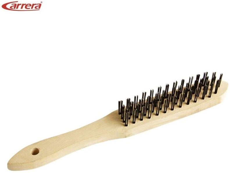 Stahldrahtbürste 29,5cm Drahtbürste Stahlbürste Metallbürste Handbürste - Carrera