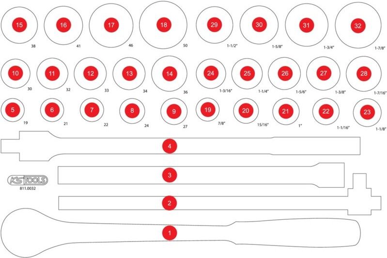 Ks Tools Leere Schaumstoffeinlage zu 811.0032