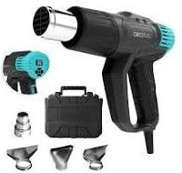 Heißluftpistole mit 2000 W Leistung. Digitale Steuerung von Luftgeschwindigkeit und Temperatur. Temperaturbereich von 50...