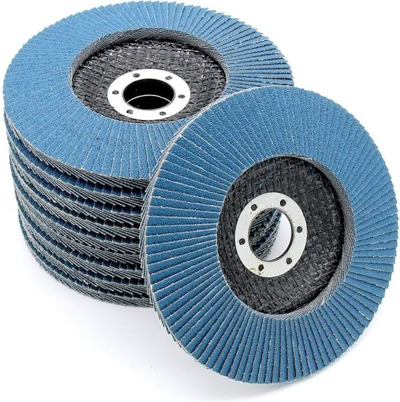 Scomparto dischi │ Blu │ 10 pezzi │ Ø 125 mm │ Foro 22 mm │ Grane 40/60/80/120 │ Acciaio inossidabile │ Disco abrasivo │...