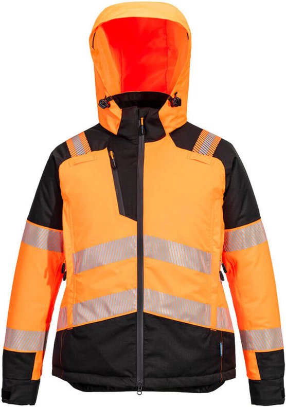 Winterparka Hv Damen Pw3 – Größe XXXL – Orange/Schwarz – Portwest