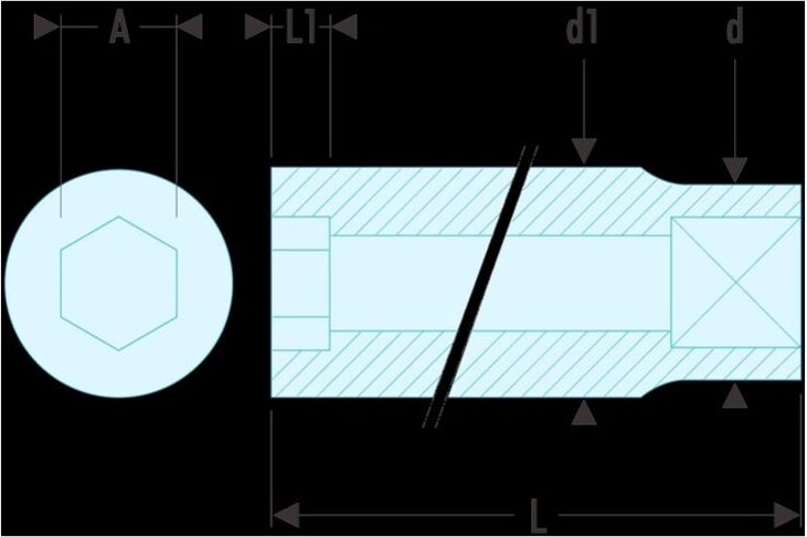 Facom R.8LA Steckschluessel 1/4'' 6-Kant lang 8mm