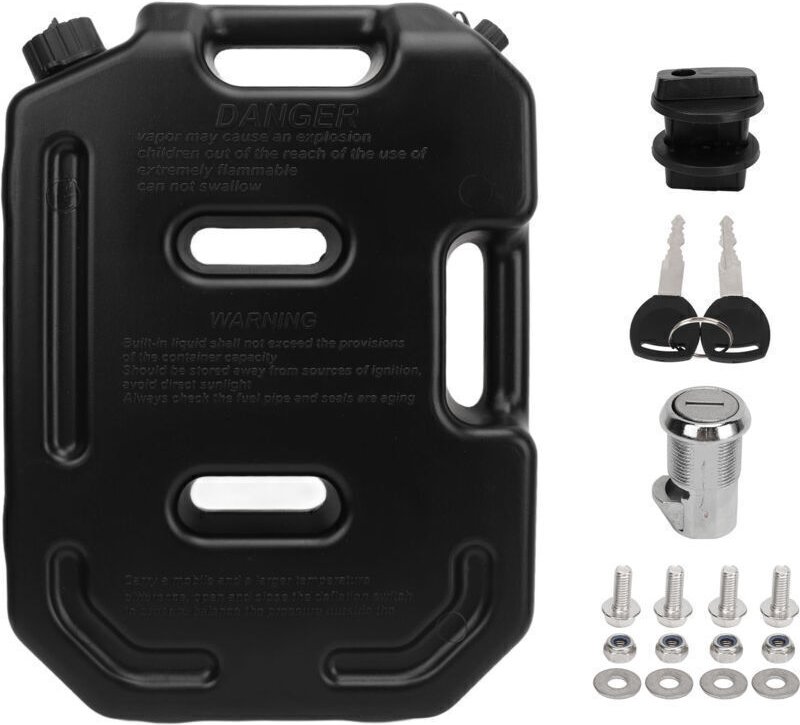 10-Liter-Benzinkanister, schwarz, für Motorrad, ATV, UTV