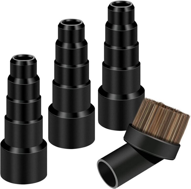 Universeller Schlauchadapter: 3-teiliger Staubsaugerschlauchadapter mit Bürste, 5-lagiger Anschluss