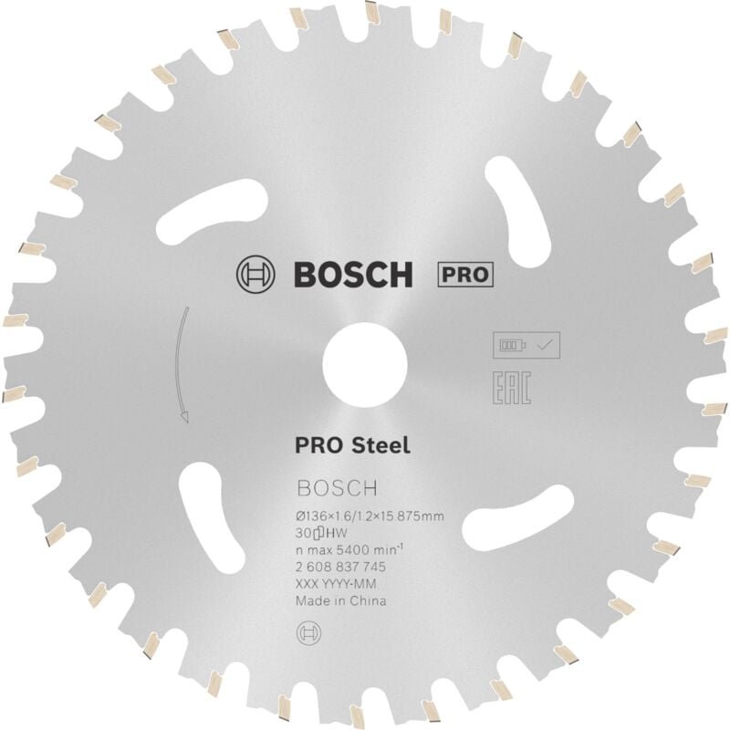 Pro Steel cordless Kreissägeblatt, 136 x 1,6 x 15,875 mm, T30 - Bosch