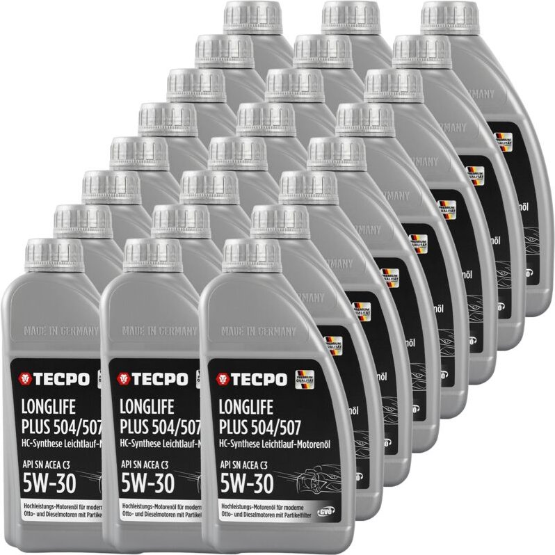TECPO Motoröl 24 Liter 5W-30 LONGLIFE Plus HC Synthese passend für ACEA C3 / API SN / 504 / 507 / 229.31 / 229.51 / LL-0...