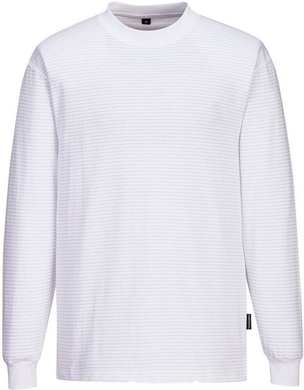 Langarm-Anti-Statik-ESD-T-Shirt Farbe: Weiß Größe S - Portwest