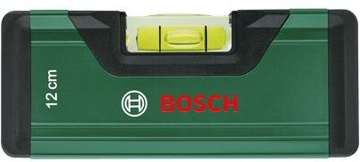 Bosch - Wasserwaage 12cm (Mini-Wasserwaage, fluoreszierender Libelle, Aluminiumgehäuse, Softgrip-Stoßfänger, V-Nut)