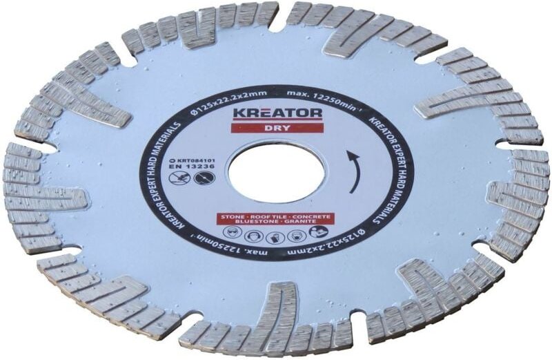 Diamanttrennscheibe für Stahlbeton - Bohrung 22,2 mm 1 Scheibe 125 mm 2,0 mm Kreator