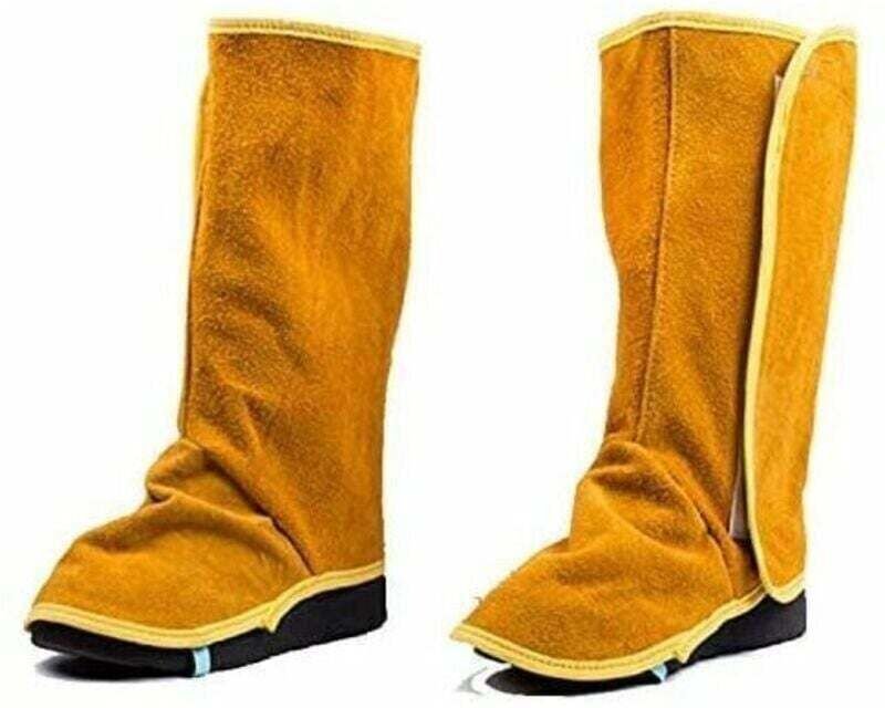 Schweißergamaschen aus Leder, XU, robuste Stiefel- und Schuhüberzüge, Fußschutz für Schweißerarbeiten gegen Hitze und Ab...