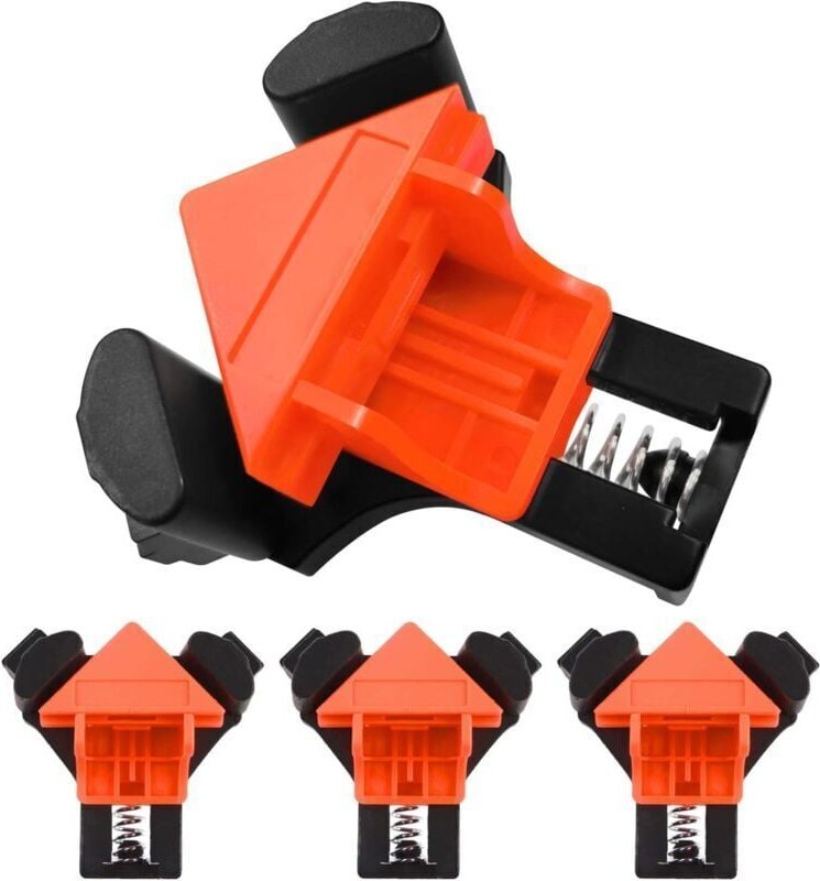 Eckklemmen, 90°-Eckklemmen, Eckklemmen, rechtwinkliger Befestigungsrahmenclip für die Holzbearbeitung (4 Stück)..DEBUNS