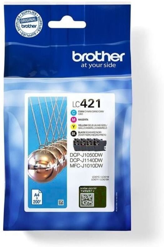 Tintenpatrone Originalzubehör LC-421 ca. 4 x 200 Seiten schwarz mehrfarbig 4 St./Pack.