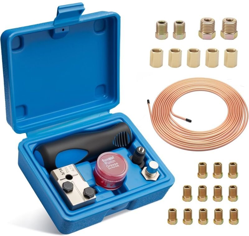 Bördelwerkzeug für DIN-Bremsleitungen – 4,75 mm – Universelles Crimp-Set für Bremsleitungen, 7,62 m – Durchmesser 4,75 m...