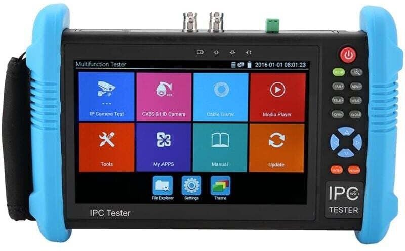 POE CCTV-Tester, 7 Zoll IPS H.265 4K-Touchscreen, IP-Kameratester, CVBS-Analogtester, integriertes WLAN mit POE/8G-TF-Ka...