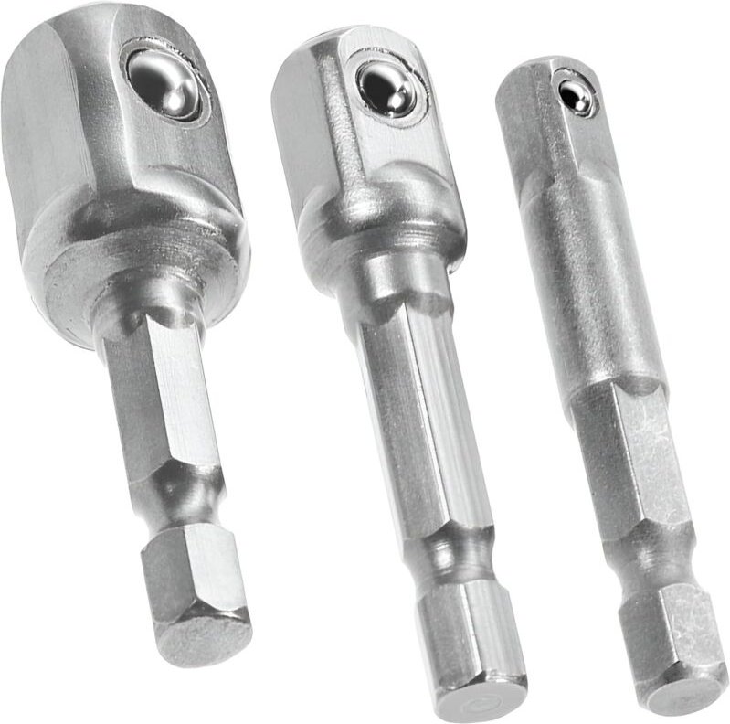 3-teiliger Universal-Sechskant-Steckschlüsseladapter 1/2', 1/4', 3/8', Multifunktionsschlüssel, für Akku-Bohrschrauber, ...