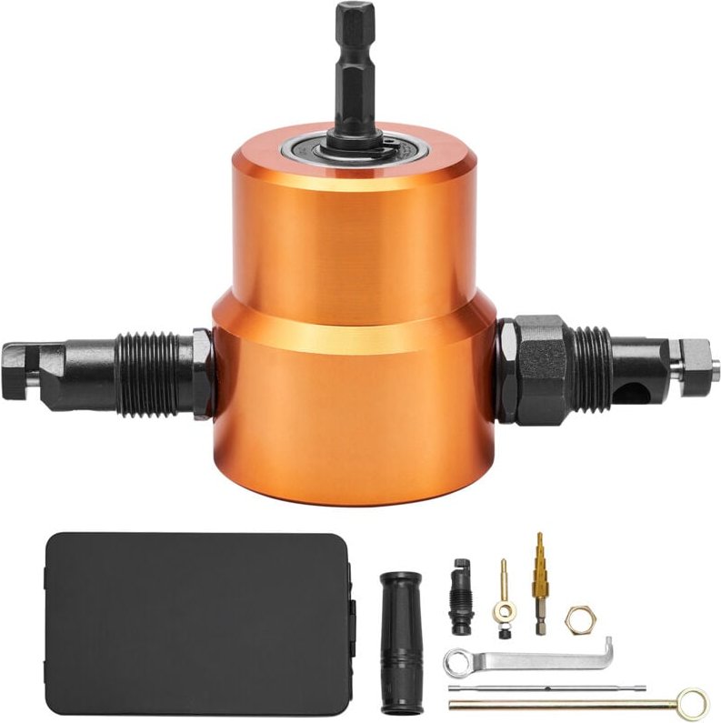 Mophorn Doppelkopf-Blechknabber-Schneidwerkzeug, Bohrmaschinenaufsatz zum Metallschneiden