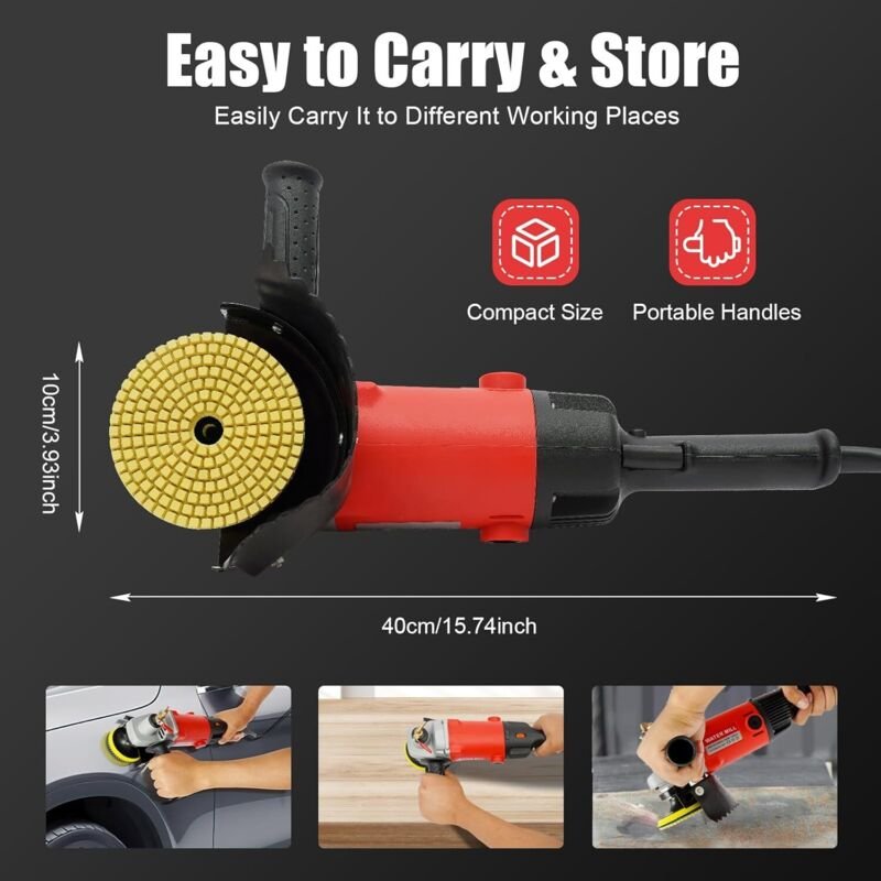 Professional 1400W Nass-Polierer, elektrischer Stein-Nass-Polierer mit variabler Geschwindigkeit Wassermühle für Marmor,...