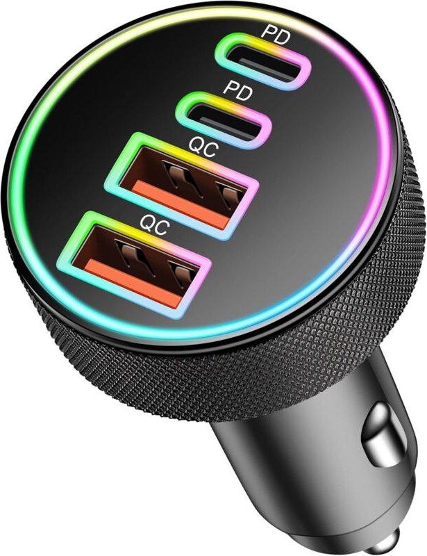 USB-C-Autoladegerät, 4-Port Dual 45 w usb-c/a, pd/qc 12 v Schnellladegerät fürs Auto für iPhone 16 15 14 13 12 xs xr x, ...