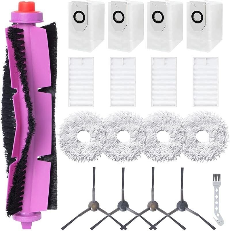 Vorderachs-Zubehörset für Eureka J12 Ultra Saugroboter, 1 Hauptbürste, 4 HEPA-Filter, 4 Tücher, 4 Staubbeutel, 4 Bürsten