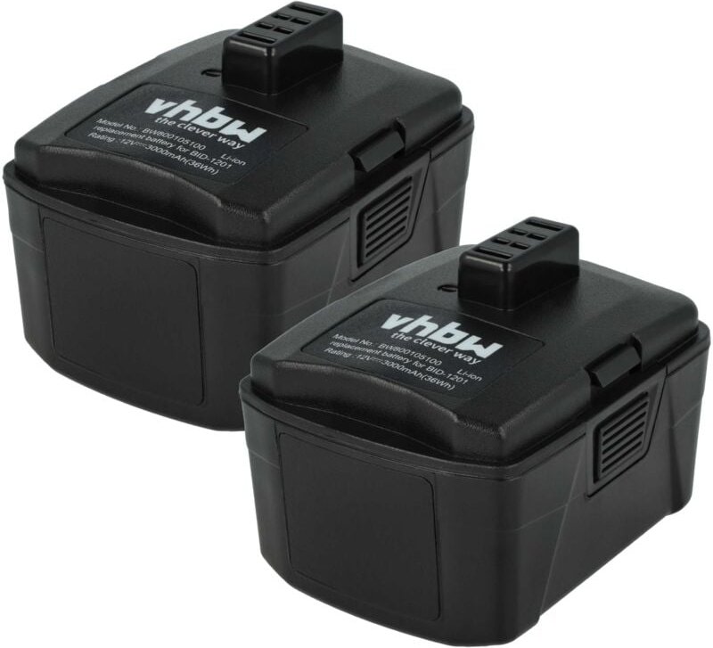 2x Akku kompatibel mit Ryobi CK212DA, CAH120LK, CD100, BID-1201, CS-1201, CKF-120LM, CR-1201 Werkzeug (3000 mAh, Li-Ion,...