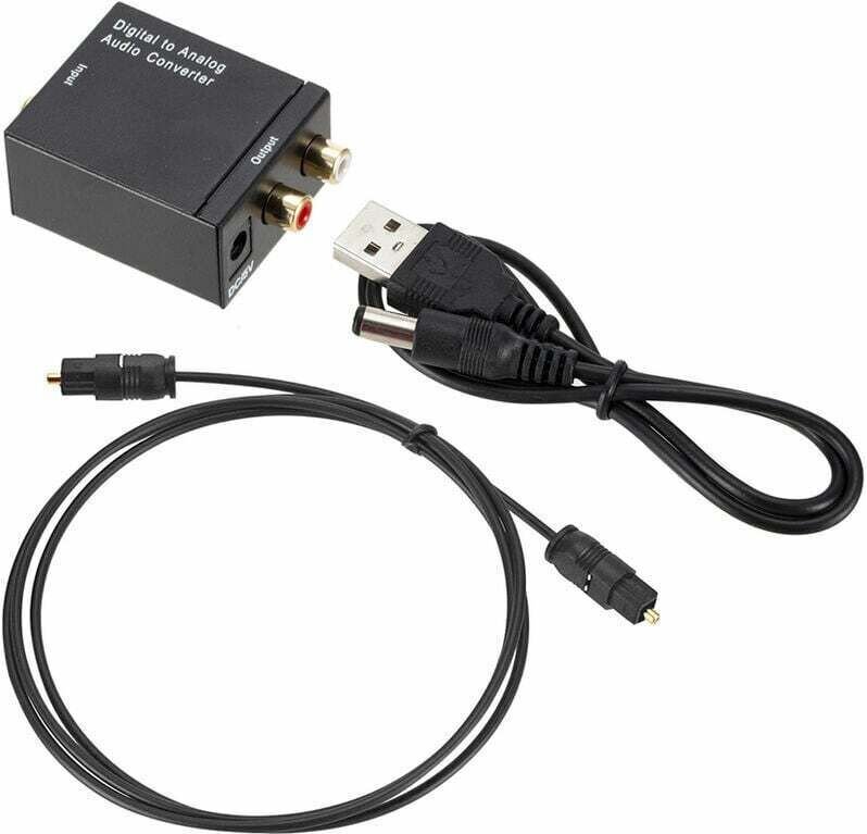Digital-Analog-Audio-Wandler, optischer Audio-zu-Cinch-Audio-Umschalter, Toslink-Koaxial-AV-Umschaltbox, Schwarz, thsind...