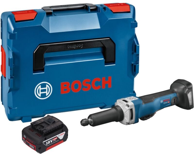 Bosch ggs 18V-23 plc Professional Akku Geradschleifer 18 v Brushless + 1x Akku 5,0 Ah + L-Boxx - ohne Ladegerät