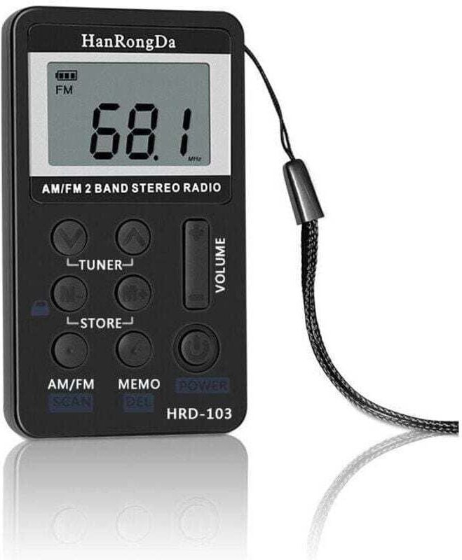 Vtizikl 1pc Mini Walkman de poche numérique portable AM FM Radio USB rechargeable