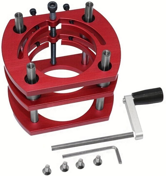 4-Backen-Oberfrästisch-Hebebasis, maximaler Hub 51 mm, Oberfrästisch für Motor mit 64 – 66 mm Durchmesser, Oberfräsenzub...