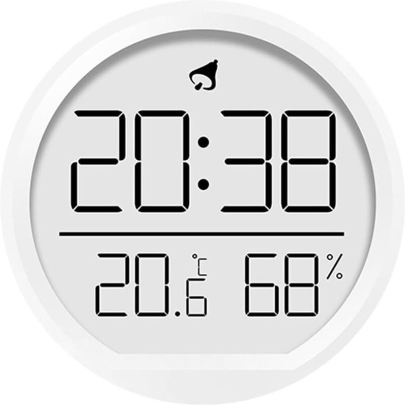 Kompakte Digitaluhr, Thermohygrometer, Temperatur und Luftfeuchtigkeit, magnetische Absaugung (weiß)