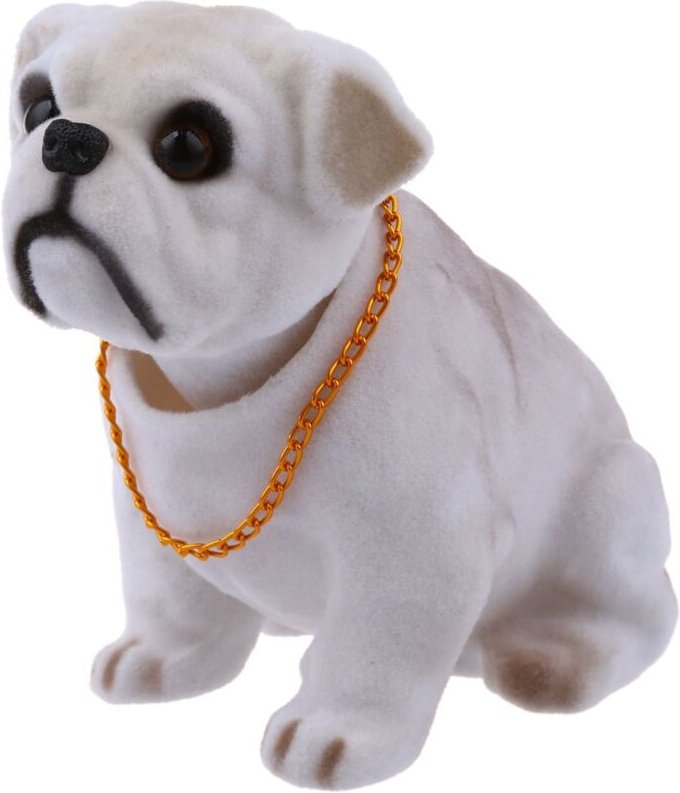 Tlily - Weiß Hellgrau Schütteln Nickende Bulldogge Hund Dekoration für Auto