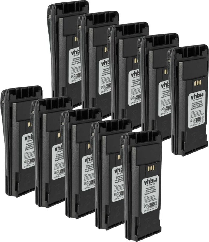 vhbw 10x Akku kompatibel mit Motorola DP1400, DP1000, EP450, CP380, CP360, CP340, CP250, CP200XLS Funkgerät, Walkie Talk...