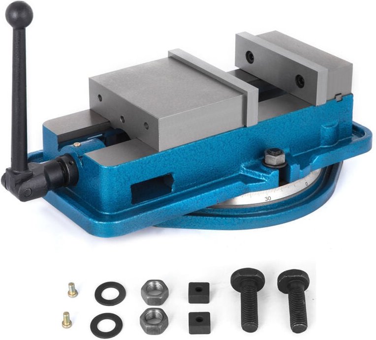 Mophorn - 6 Zoll Hochleistungs-Frässchraubstock, hochpräzise Tischklemme mit 6 Zoll Backenbreite und 360° schwenkbarer B...