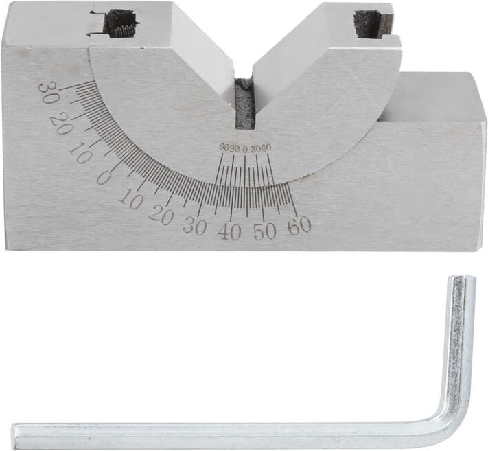 Verstellbarer industrieller Mikro-V-Winkelmessblock für Fräs- und Drehmaschinen zur Holzbearbeitung.