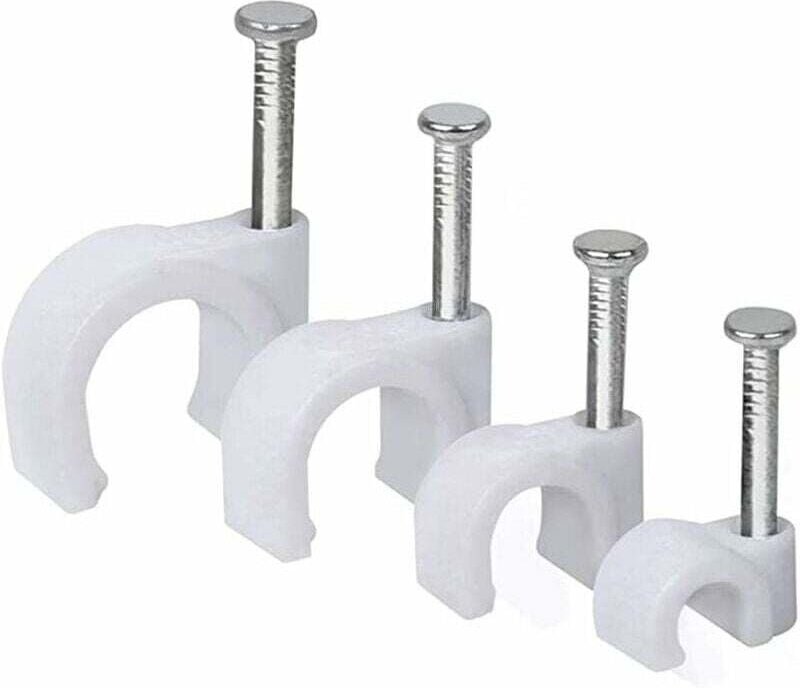 AIPERQ Kabelclips Kabelclips mit Nägeln 6 7 8 10 mm Kabelclips Kabelclips mit Nägeln Kabelclips mit Nägeln zur Befestigu...