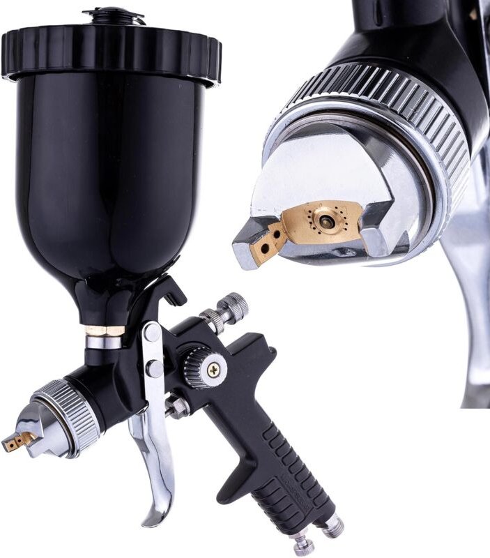 Hvlp-Lackspritzpistole, 2,5-Mm-Düse, Schwarz, 600-Ml-Tank