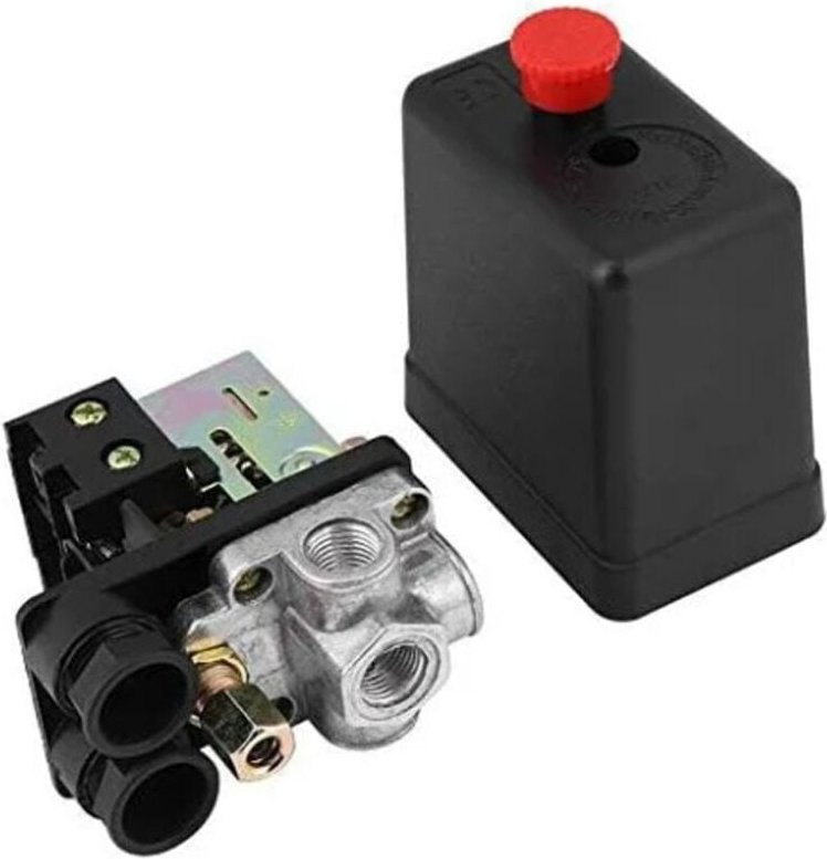 Csparkv - 240V 16A Port 90PSI -120PSI Luftkompressor Druckschalter Steuerregler mit Messungen für schnelle Druckreduzier...