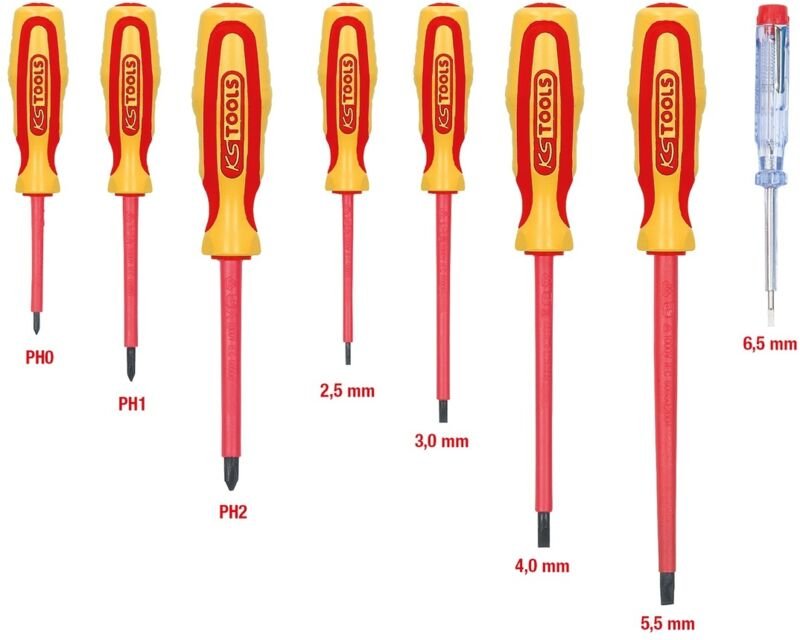KS Tools ERGOTORQUE VDE Schraubendreher-Satz, PH+Schlitz, 8-tlg
