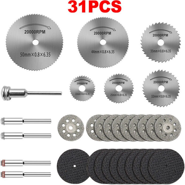 31 beschichtete Diamanttrennscheiben für Dremel-Rotationswerkzeuge, Dorn, Präzisionsschneidzubehör für die Metall- und H...