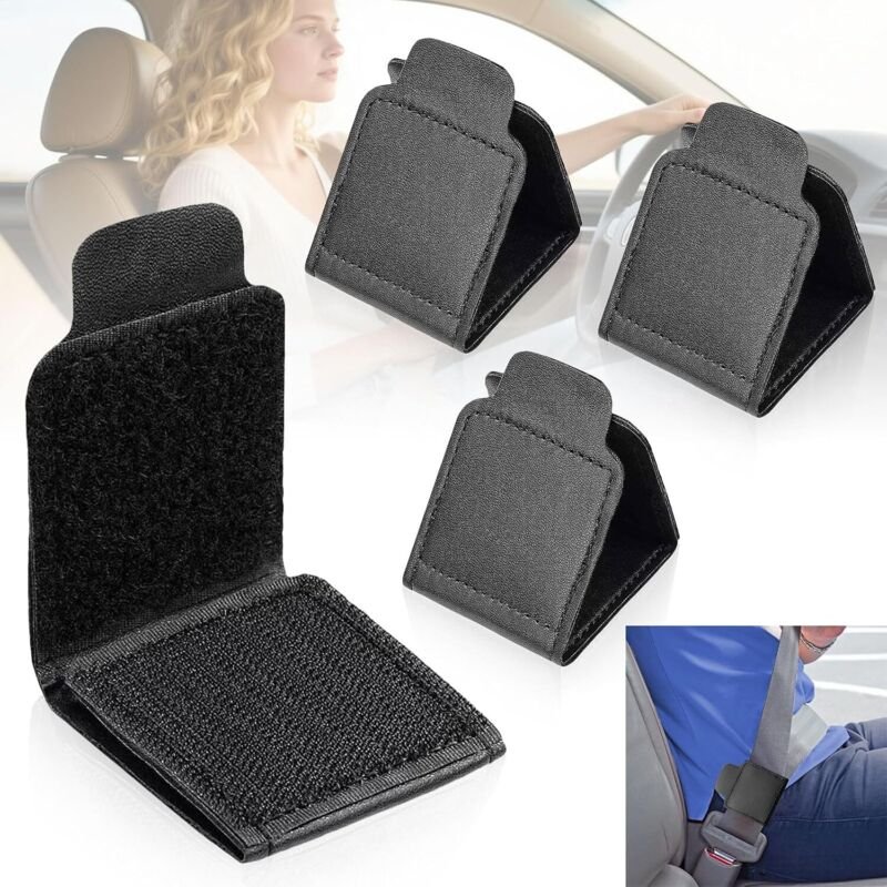 4-teiliges Auto-Sicherheitsgurt-Verstellset, universelle Premium-Sicherheitsgurtclips aus PU-Leder, Sicherheitsgurtklemm...