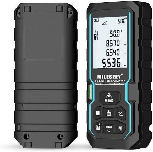 Digitaler Laser-Entfernungsmesser LM50 50m Digital-Laser-Messgerät, Längen-/Flächen-/Volumen-/Satz-des-Pythagoras-Messun...