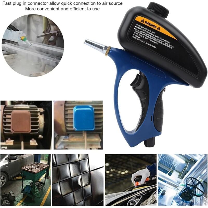 Tragbare Sandstrahlgerät, Tragbares Sandstrahlpistolen-Set, Kleine Düse, Pneumatisches Sandstrahlpistole, Glasstrahlen, ...
