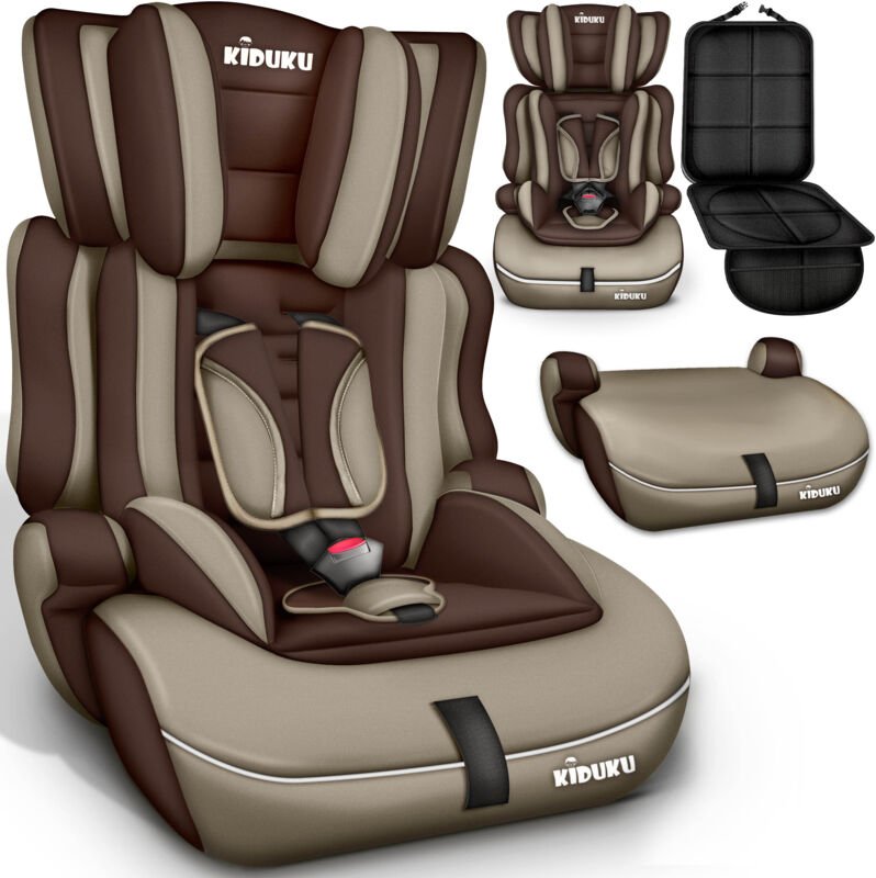 Autokindersitz Kinderautositz Autositz Kindersitz 9-36kg Gruppe 1+2+3 Braun/Beige - Kiduku